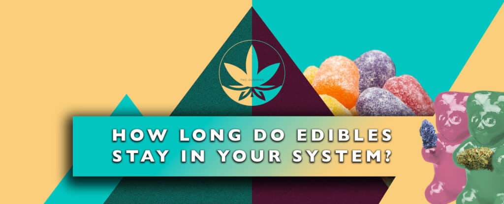 A pyramid of marijuana edibles and gummies asking the question, how long do edibles last in your system?