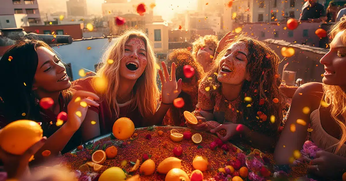 Millenial version of female hippies getting high with cannabis edibles