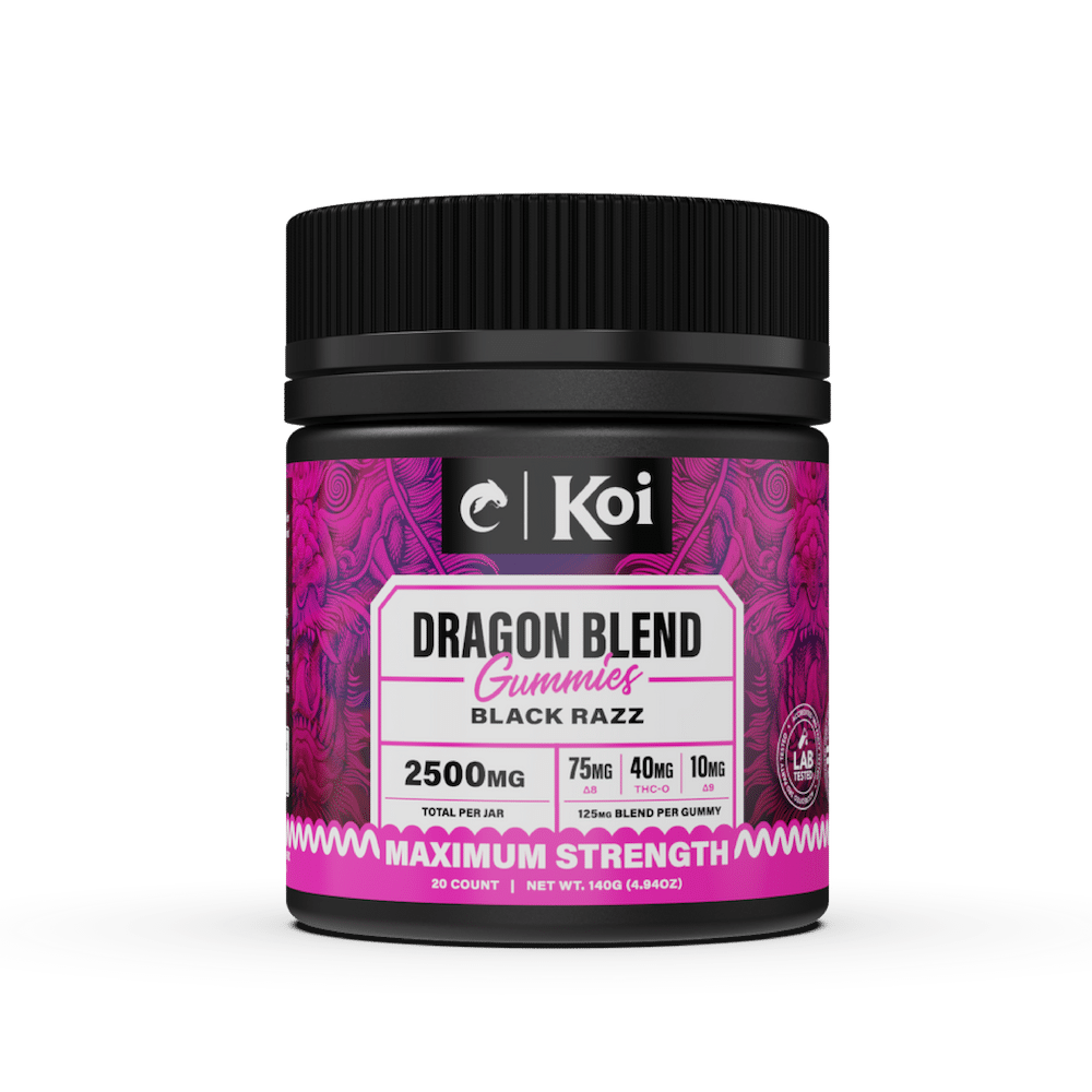 Koi dragon blend black razz 125 mg gummies