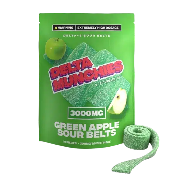 Green apple d8 thc gummy sour belts 3000 mg by thcgummies. Com.