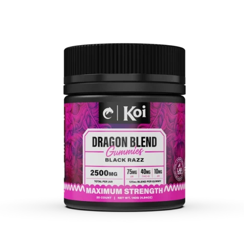 Koi dragon blend black razz 125 mg gummies