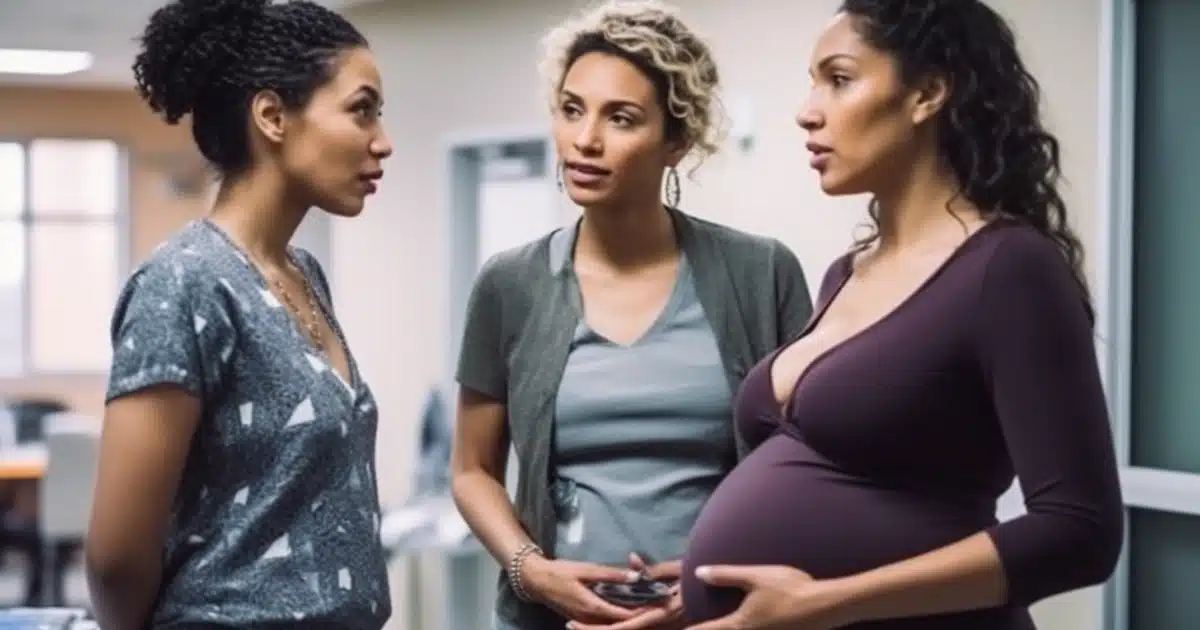women asking their doctor if edibles are safe to eat while pregnant.